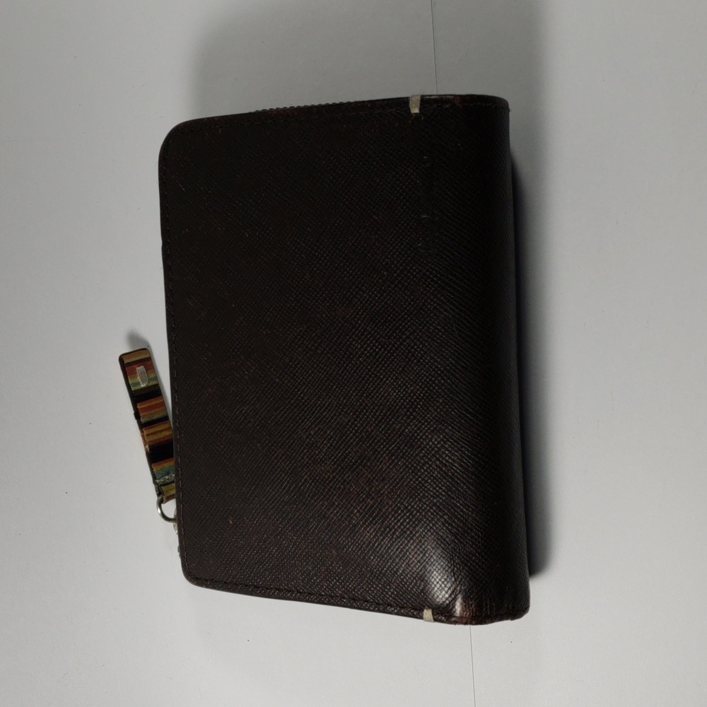 Paul Smith Dark Brown Leather Snap, Zip Bifold Wallet 5.25 x 3.5" - Compartments - Picture 7 of 12